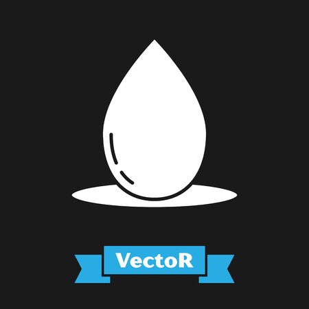 White Oil drop icon isolated on black background. Vector Illustrationのイラスト素材