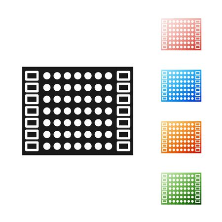 Black Printed circuit board PCB icon isolated on white background. Set icons colorful. Vector Illustrationのイラスト素材