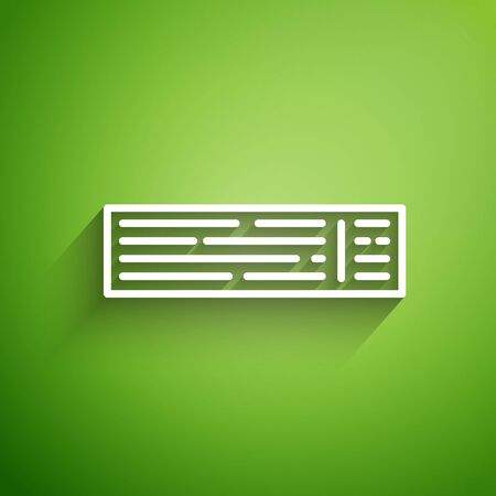 White line Deck of playing cards icon isolated on green background. Casino gambling. Vector Illustrationのイラスト素材
