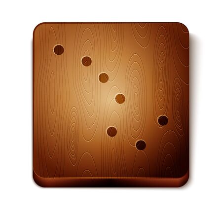 Brown Great Bear constellation icon isolated on white background. Wooden square button. Vector Illustrationのイラスト素材