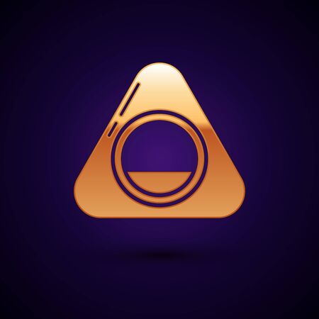 Gold Pet bed icon isolated on dark blue background. Vector Illustrationのイラスト素材