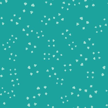 Green Playing cards icon isolated seamless pattern on green background. Casino gambling.  Vector Illustrationのイラスト素材