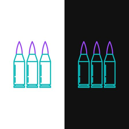 Green and purple line Bullet icon isolated on white and black background. Vector Illustrationのイラスト素材