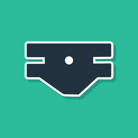 Blue Baby absorbent diaper icon isolated on green background. Vector Illustrationのイラスト素材