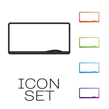 Black line Chalkboard icon isolated on white background. School Blackboard sign. Set icons colorful. Vector Illustrationのイラスト素材