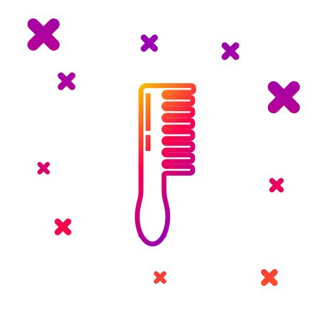 Color line Hairbrush icon isolated on white background. Comb hair sign. Barber symbol. Gradient random dynamic shapes. Vector Illustrationのイラスト素材