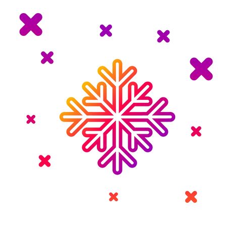 Color line Snowflake icon isolated on white background. Gradient random dynamic shapes. Vector Illustrationのイラスト素材
