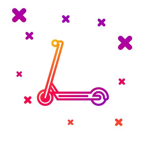 Color line Scooter icon isolated on white background. Gradient random dynamic shapes. Vector Illustrationのイラスト素材
