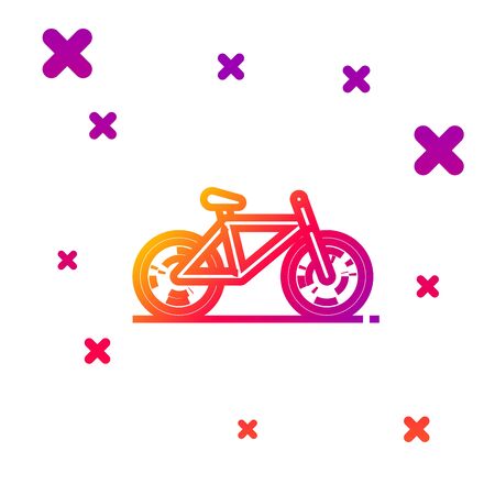 Color line Bicycle icon isolated on white background. Bike race. Extreme sport. Sport equipment. Gradient random dynamic shapes. Vector Illustrationのイラスト素材