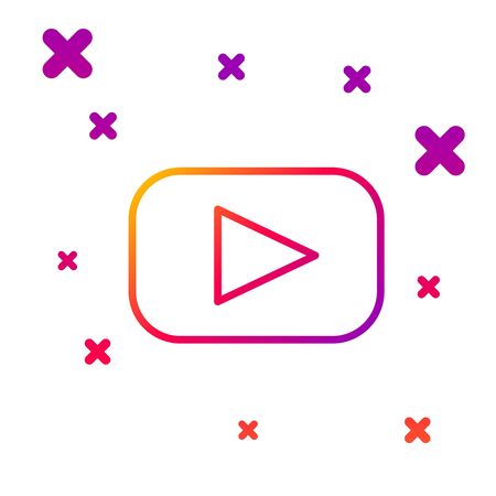 Color line Play icon isolated on white background. Gradient random dynamic shapes. Vector Illustrationのイラスト素材