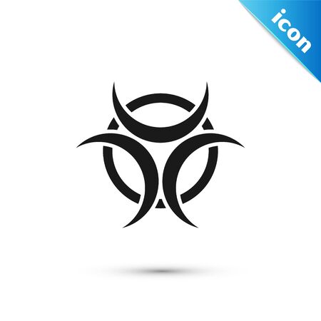 Black Biohazard symbol icon isolated on white background. Vector Illustrationのイラスト素材