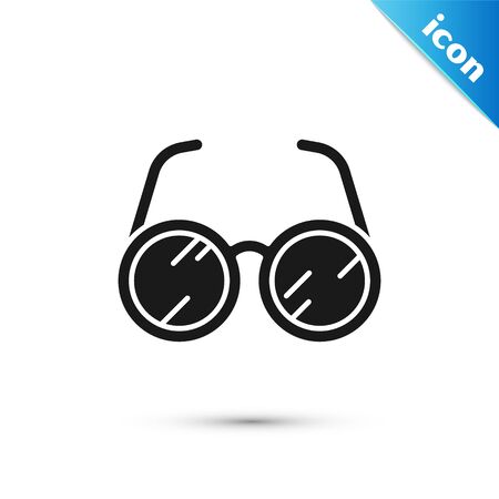 Black Laboratory glasses icon isolated on white background. Vector Illustrationのイラスト素材