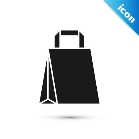 Black Paper shopping bag icon isolated on white background. Package sign. Vector Illustrationのイラスト素材