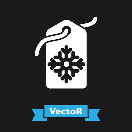 White Price tag with an inscription Sale icon isolated on black background. Badge for price. Promo tag discount. Vector Illustrationのイラスト素材