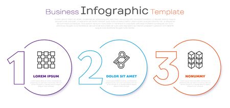 Set line Blockchain technology, Cryptocurrency key and Blockchain technology. Business infographic template. Vectorのイラスト素材