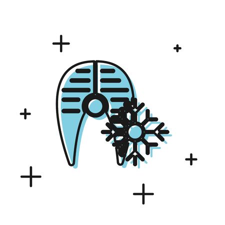 Black Fresh frozen fish steak icon isolated on white background. Vector Illustrationのイラスト素材