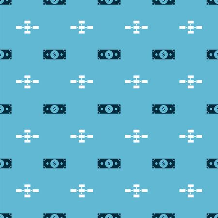 Set Stacks paper money cash and Business hierarchy organogram chart infographics on seamless pattern. Vectorのイラスト素材