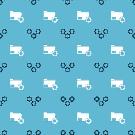 Set Gear and Folder settings with gears on seamless pattern. Vectorのイラスト素材