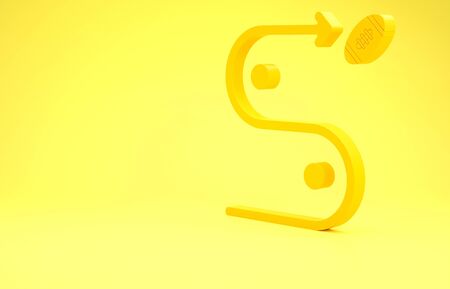 Yellow Planning strategy concept icon isolated on yellow background. Soccer or american football cup formation and tactic. Minimalism concept. 3d illustration 3D renderの写真素材