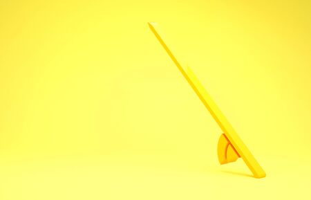 Yellow Surfboard icon isolated on yellow background. Surfing board. Extreme sport. Sport equipment. Minimalism concept. 3d illustration 3D renderの写真素材