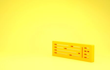 Yellow Deck of playing cards icon isolated on yellow background. Casino gambling. Minimalism concept. 3d illustration 3D renderの写真素材