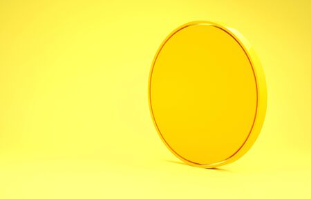 Yellow Clock icon isolated on yellow background. Time symbol. Minimalism concept. 3d illustration 3D renderの写真素材