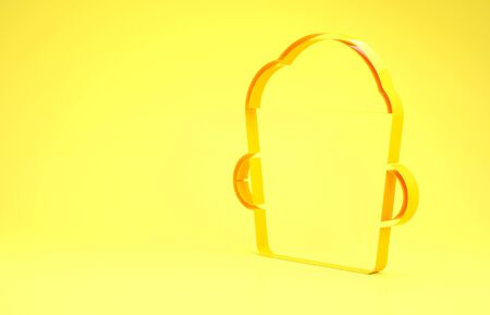 Yellow Bakery bowl dough icon isolated on yellow background. Minimalism concept. 3d illustration 3D renderの写真素材