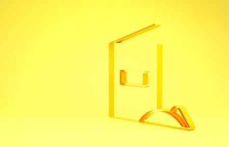 Yellow Flour pack icon isolated on yellow background. Minimalism concept. 3d illustration 3D renderの写真素材