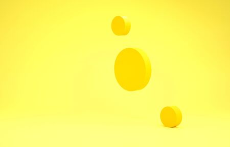 Yellow Solar system icon isolated on yellow background. The planets revolve around the star. Minimalism concept. 3d illustration 3D renderの写真素材