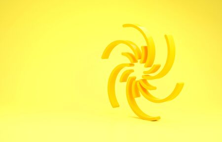 Yellow Black hole icon isolated on yellow background. Space hole. Collapsar. Minimalism concept. 3d illustration 3D renderの写真素材