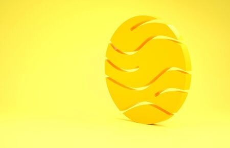 Yellow Planet icon isolated on yellow background. Minimalism concept. 3d illustration 3D renderの写真素材