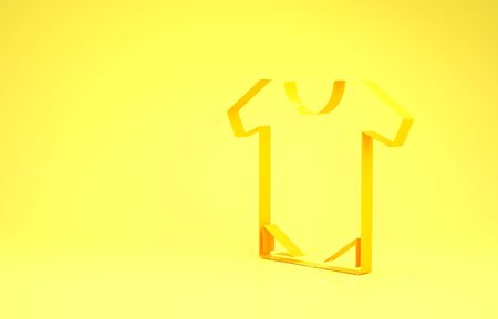 Yellow Baby icon isolated on yellow background. Baby clothes symbol. Kid wear sign. Minimalism concept. 3d illustration 3D renderの写真素材