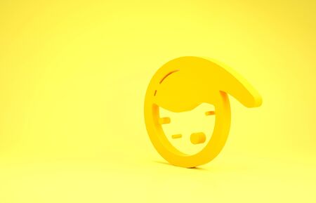 Yellow Test tube and flask chemical laboratory test icon isolated on yellow background. Laboratory glassware sign. Minimalism concept. 3d illustration 3D renderの写真素材