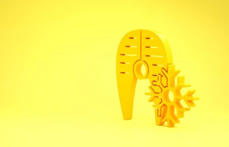Yellow Fresh frozen fish steak icon isolated on yellow background. Minimalism concept. 3d illustration 3D renderの写真素材