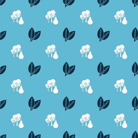 Set Leafs and Tree with pears on seamless pattern. Vectorのイラスト素材