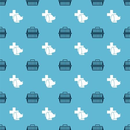 Set Pet carry case and Veterinary clinic symbol on seamless pattern. Vectorのイラスト素材