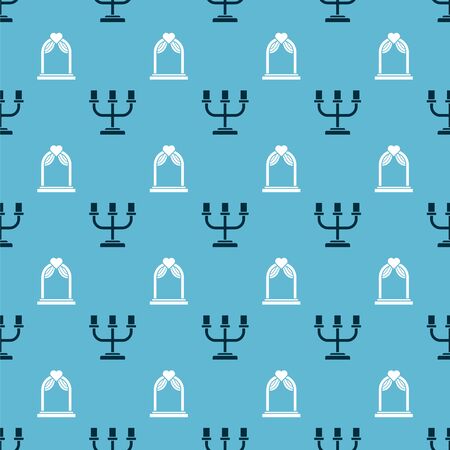 Set Candlestick and Wedding arch on seamless pattern. Vectorのイラスト素材