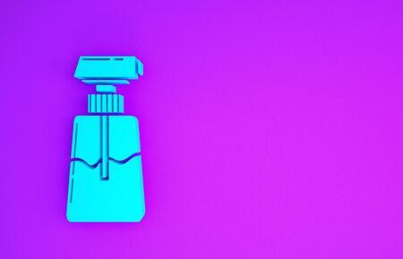 Blue Cream or lotion cosmetic tube icon isolated on purple background. Body care products for men. Minimalism concept. 3d illustration 3D renderの写真素材