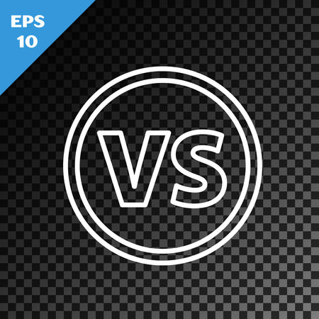 White Line Vs Versus Battle Icon Isolated On Transparent Dark