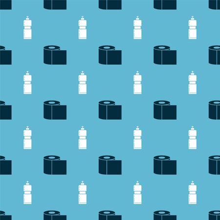 Set Toilet paper roll  and Plastic bottles for liquid dishwashing liquid on seamless pattern. Vectorのイラスト素材
