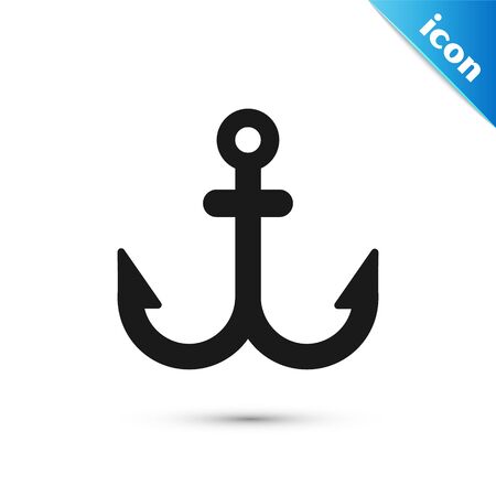 Grey Anchor icon isolated on white background. Vector Illustrationのイラスト素材