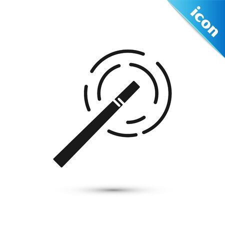 Grey Magic wand icon isolated on white background. Star shape magic accessory. Magical power. Vector Illustrationのイラスト素材