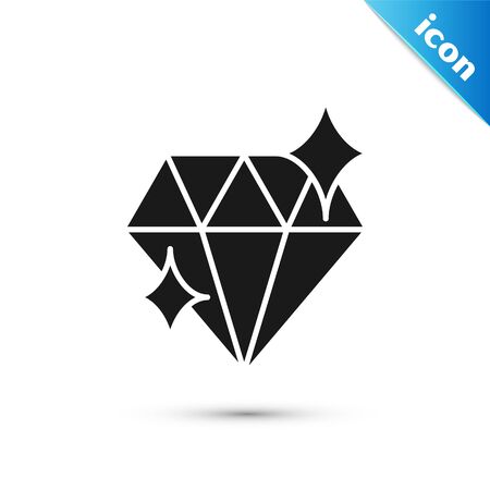 Grey Diamond icon isolated on white background. Jewelry symbol. Gem stone. 8 March. International Happy Women Day. Vector Illustrationのイラスト素材