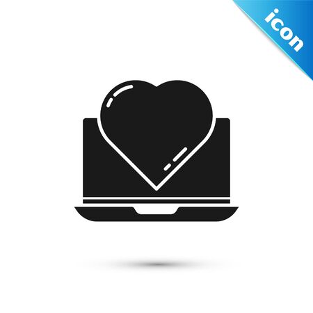 Grey Online dating app and chat icon isolated on white background. International Happy Women Day. Vector Illustrationのイラスト素材