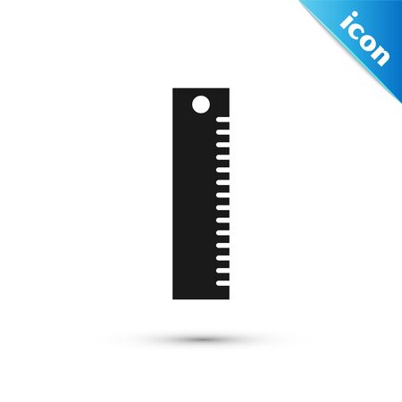 Grey Ruler icon isolated on white background. Straightedge symbol.  Vector Illustrationのイラスト素材