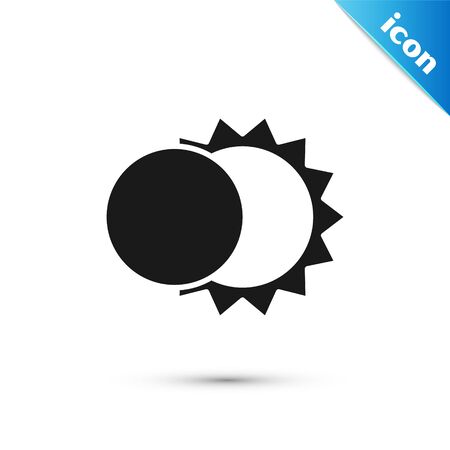 Grey Eclipse of the sun icon isolated on white background. Total sonar eclipse. Vector Illustrationのイラスト素材