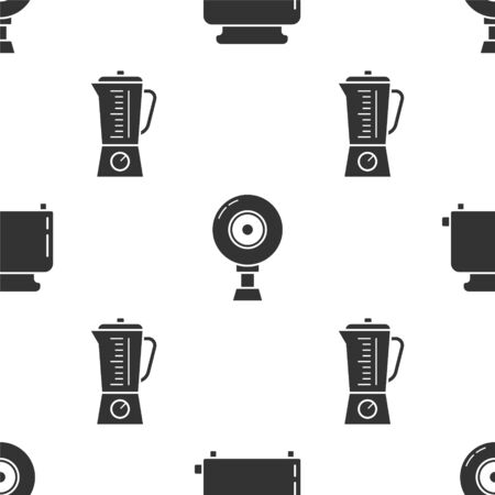 Set Toaster with toasts , Web camera  and Blender  on seamless pattern. Vectorのイラスト素材