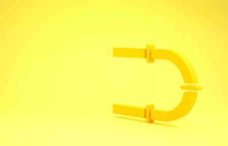 Yellow Industry metallic pipe icon isolated on yellow background. Minimalism concept. 3d illustration 3D renderの写真素材