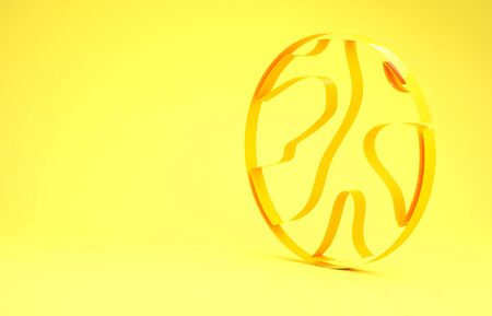 Yellow Planet icon isolated on yellow background. Minimalism concept. 3d illustration 3D renderの写真素材