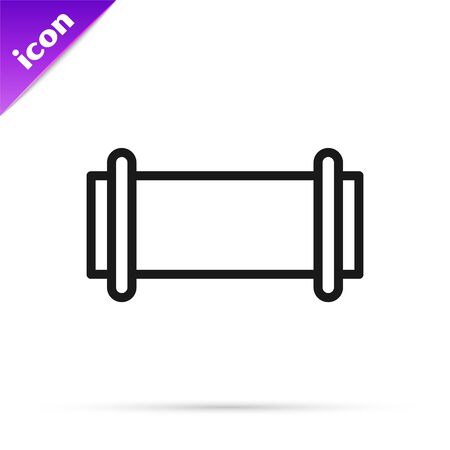 Black line Industry metallic pipe icon isolated on white background. Vector Illustrationのイラスト素材